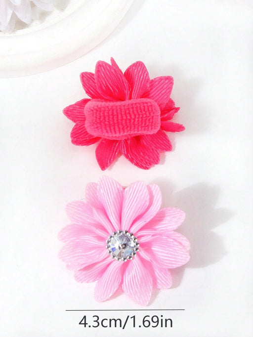 Paquete de 10 scrunchies de flores de unicolor para niñas - Quierox - Tienda Online