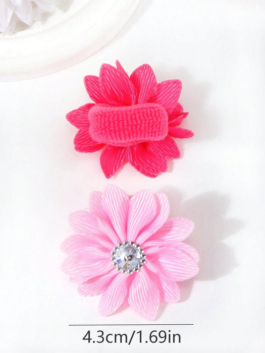 Paquete de 10 scrunchies de flores de unicolor para niñas - Quierox - Tienda Online