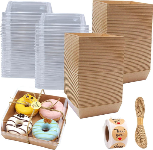Paquete de 100 cajas de charcutería con tapas transparentes desechables para postres 5 x 5 x 2.6 pulgadas - Quierox - Tienda Online