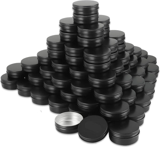 Paquete de 100 latas redondas con tapa de rosca, latas de metal de aluminio, recipientes - Quierox - Tienda Online