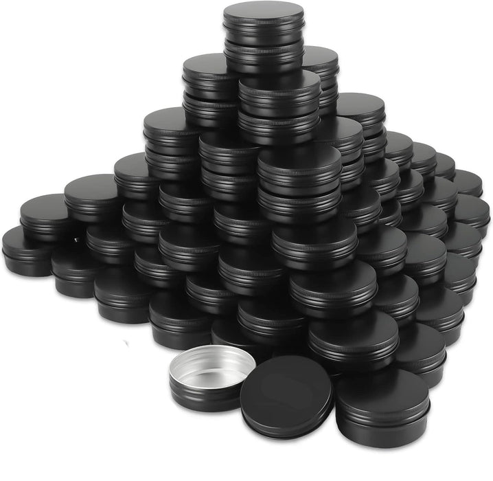 Paquete de 100 latas redondas con tapa de rosca, latas de metal de aluminio, recipientes - Quierox - Tienda Online