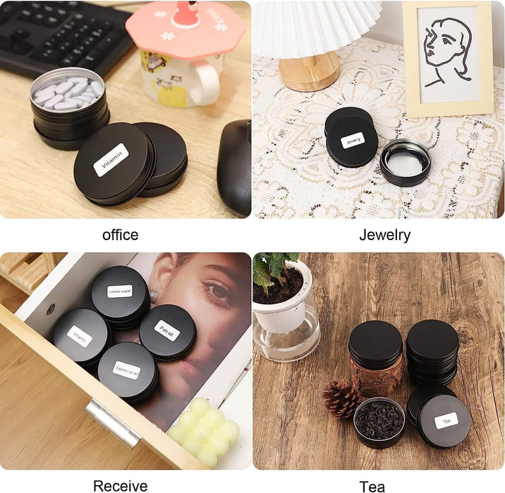 Paquete de 100 latas redondas con tapa de rosca, latas de metal de aluminio, recipientes - Quierox - Tienda Online