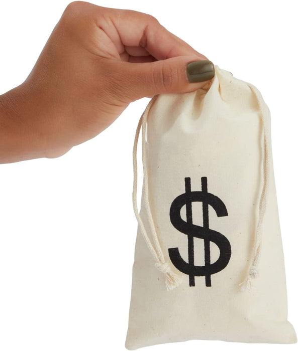 Paquete de 12 bolsas de regalo con cordón de signo de dólar - Quierox - Tienda Online