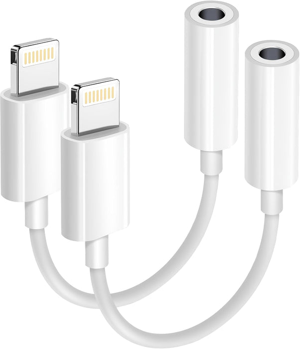 Paquete de 2 adaptadores Lightning a conector de auriculares de 0.138 in - Quierox - Tienda Online