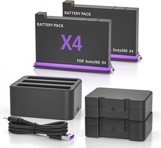 Paquete de 2 baterías de 2500 mAh y cargador rápido de 3 canales - Quierox - Tienda Online