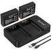 Paquete de 2 baterías LP - E10 Artman y cargador USB dual para cámaras digitales Canon EOS Rebel - Quierox - Tienda Online