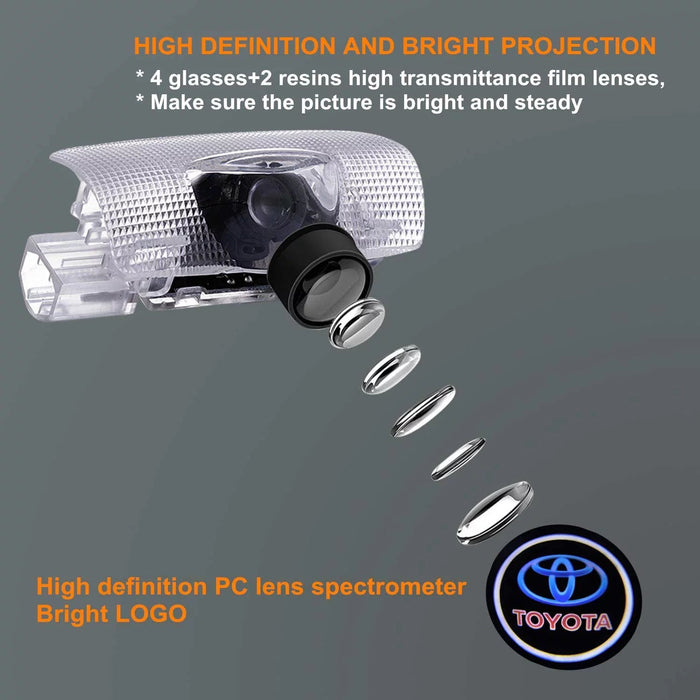 Paquete de 2 luces compatibles con el logotipo de la puerta de Toyota, proyector LED 3D - Quierox - Tienda Online