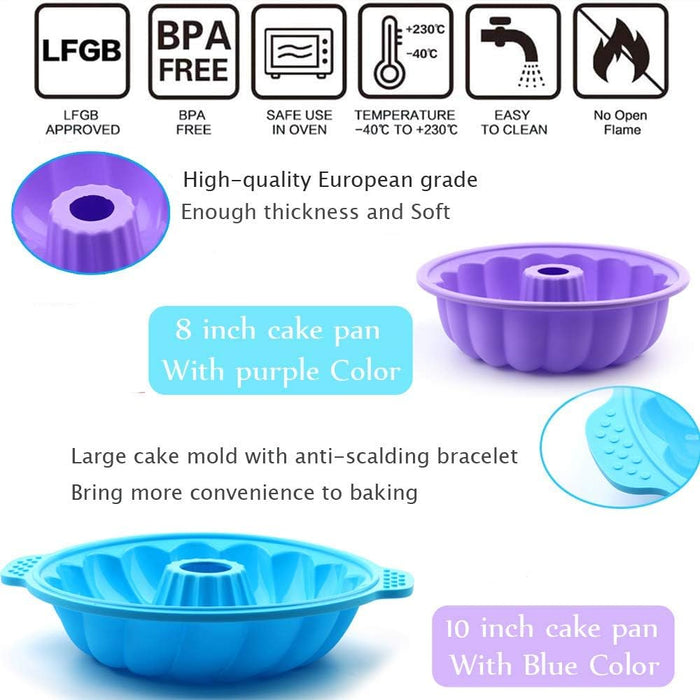 Paquete de 2 moldes redondos de silicona para tartas - Quierox - Tienda Online