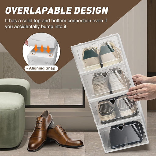 Paquete de 20 cajas de zapatos apilables organizadores de almacenamiento de zapatos de 9.9 x 6.9 x 4.2 pulgadas - Quierox - Tienda Online