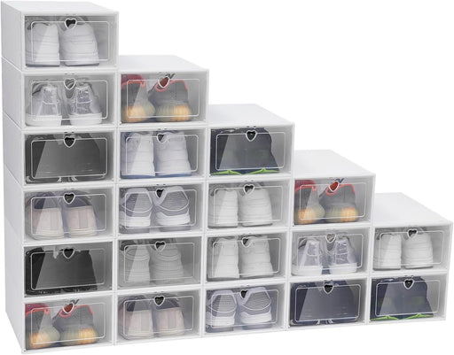 Paquete de 20 cajas de zapatos apilables organizadores de almacenamiento de zapatos de 9.9 x 6.9 x 4.2 pulgadas - Quierox - Tienda Online