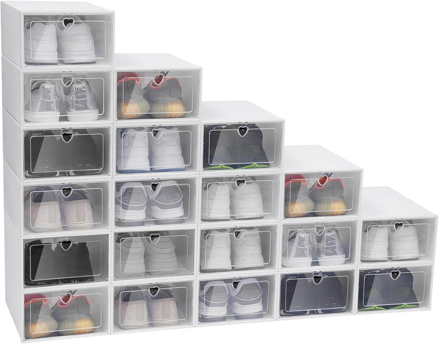 Paquete de 20 cajas de zapatos apilables organizadores de almacenamiento de zapatos de 9.9 x 6.9 x 4.2 pulgadas - Quierox - Tienda Online