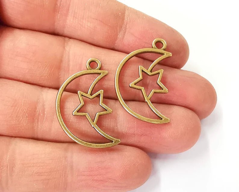 Paquete de 20 Estrellas y Luna Creciente para marco de resina X - PALLOY - R098 - 05G - Quierox - Tienda Online