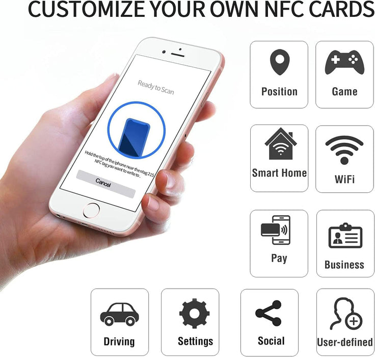 Paquete de 20 tarjetas NFC Timeskey NTAG213 con chip original en blanco - Quierox - Tienda Online