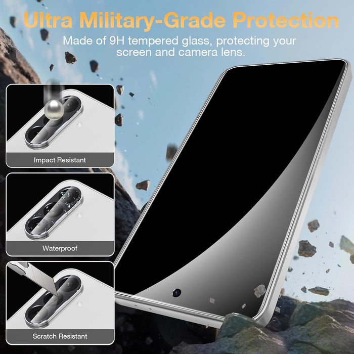 Paquete de 2+2 protectores de pantalla de privacidad para Samsung Galaxy A56 y protector de lente de cámara - Quierox - Tienda Online