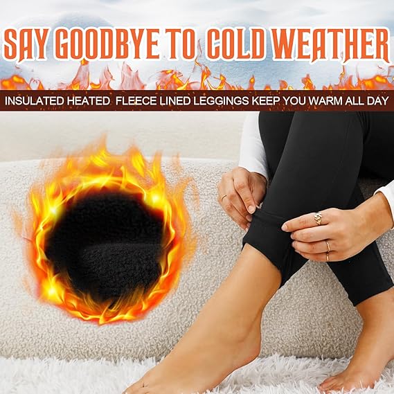 Paquete de 3 leggings con forro polar para mujer con bolsillos, pantalones de yoga cálidos - Quierox - Tienda Online