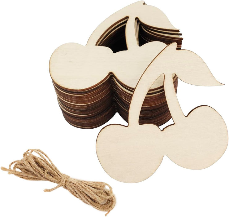 Paquete de 30 cerezas de madera de 4 pulgadas, manualidades, recortes de cerezas de madera - Quierox - Tienda Online
