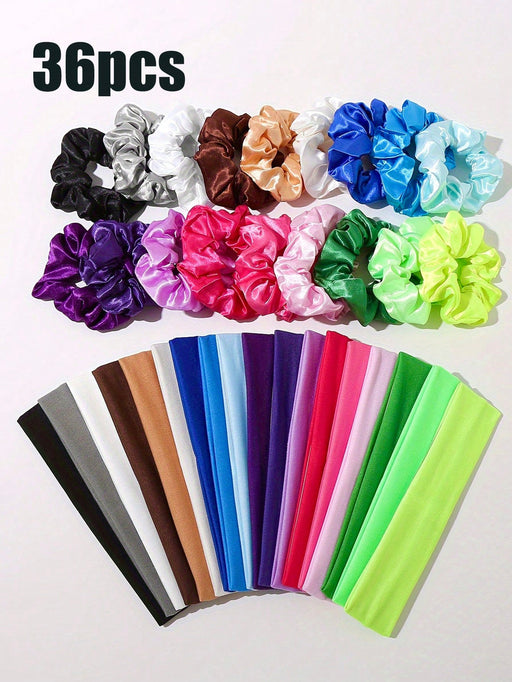 Paquete de 36 diademas elásticas y absorbentes de sudor para mujeres - Quierox - Tienda Online