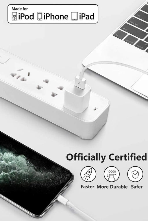 Paquete de 4 cables de carga Lightning a USB con certificación MFi de Apple - Quierox - Tienda Online