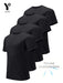 Paquete de 4 camisetas de cuello redondo negras ultraligeras para hombre - Quierox - Tienda Online