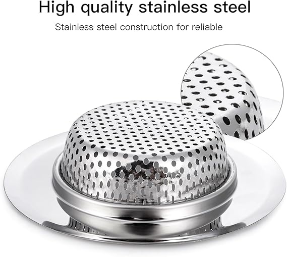 Paquete de 4 coladores de desagüe de acero inoxidable resistentes para fregadero de cocina - Quierox - Tienda Online