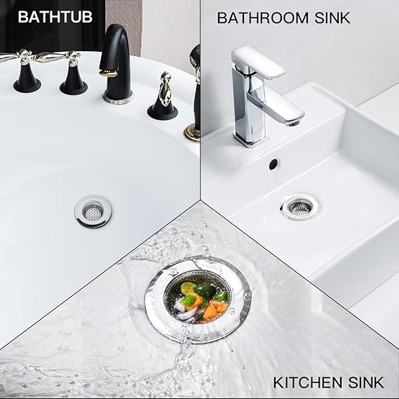 Paquete de 4 coladores de desagüe de acero inoxidable resistentes para fregadero de cocina - Quierox - Tienda Online