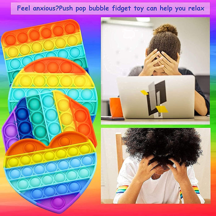 Paquete de 4 juguetes para ansiedad multiusos con forma de arcoíris - Quierox - Tienda Online