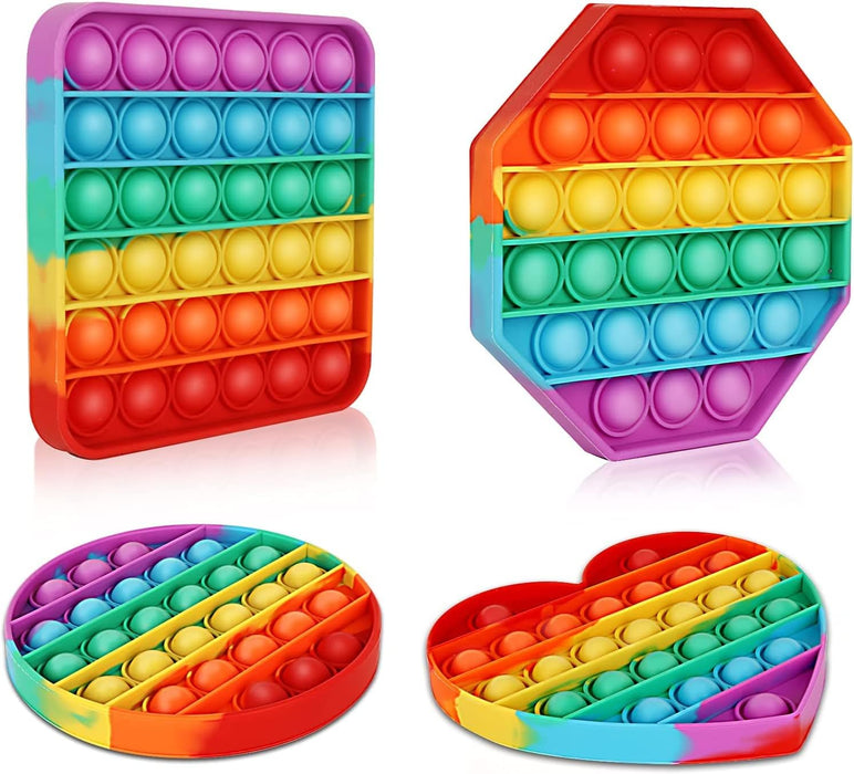Paquete de 4 juguetes para ansiedad multiusos con forma de arcoíris - Quierox - Tienda Online