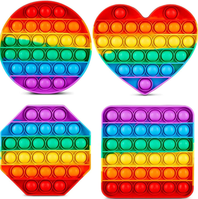 Paquete de 4 juguetes para ansiedad multiusos con forma de arcoíris - Quierox - Tienda Online