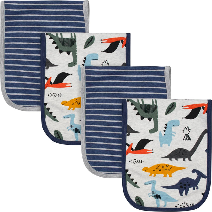 Paquete de 4 paños para eructar de felpa con diseño de dinosaurio para bebés niños - Quierox - Tienda Online
