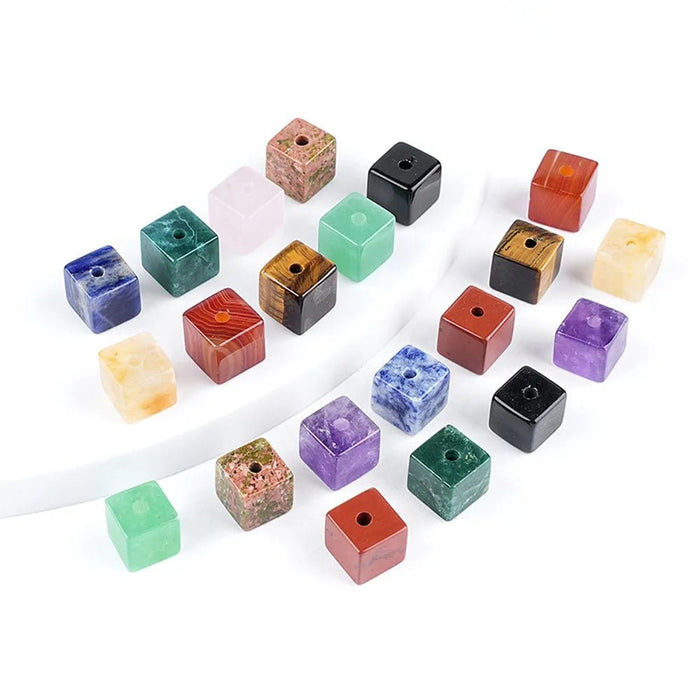 Paquete de 40 cubos de cristal de 10 mm con agujeros de 2 mm - Quierox - Tienda Online