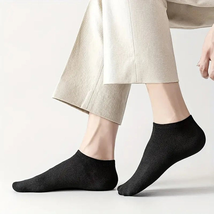 Paquete de 5 calcetines invisibles negros hasta el tobillo: mezcla de poliéster transpirable - Quierox - Tienda Online