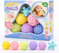 Paquete de 6 Bolas Macaron Texturizadas Oscuras para Bebé con Letras y Números - Quierox - Tienda Online