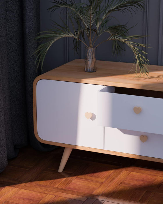 Paquete de 6 pomos de madera en forma de corazón, 1.2" de diámetro - Quierox - Tienda Online