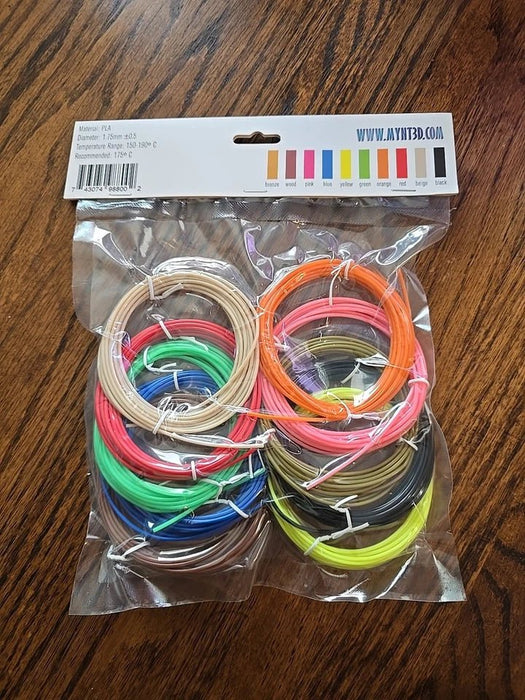 Paquete de recarga de filamento PLA (10 colores, 3 m cada uno) - Quierox - Tienda Online