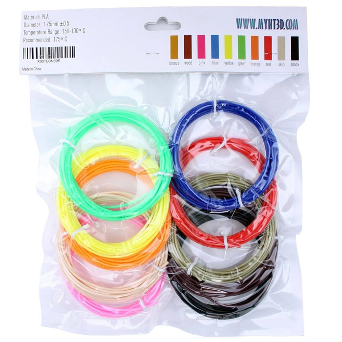 Paquete de recarga de filamento PLA (10 colores, 3 m cada uno) - Quierox - Tienda Online
