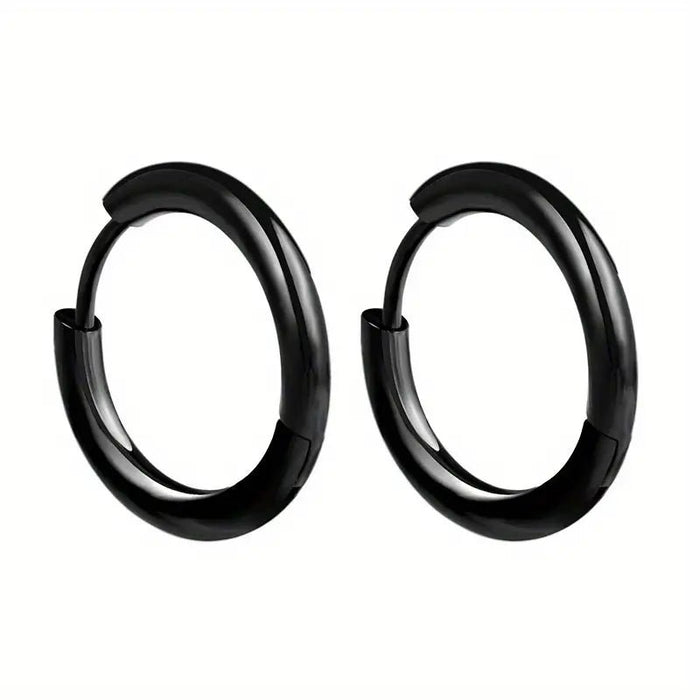 Par de Aros de Acero Inoxidable, Pendientes Minimalistas de Círculo - Quierox - Tienda Online