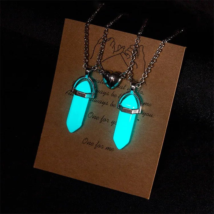 Par de collares de moda para pareja, colgante de cristal Hexagonal - Quierox - Tienda Online