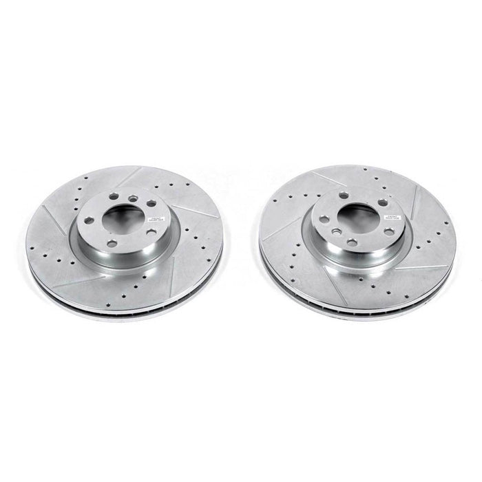 Par de discos de freno PowerStop Evolution Performance perforados, ranurados y cromados, 348 mm - Quierox - Tienda Online