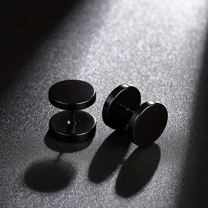 Par De Pendientes De Acero Inoxidable Negro, Estilo Gótico Hip Hop Punk,de 6mm - Quierox - Tienda Online