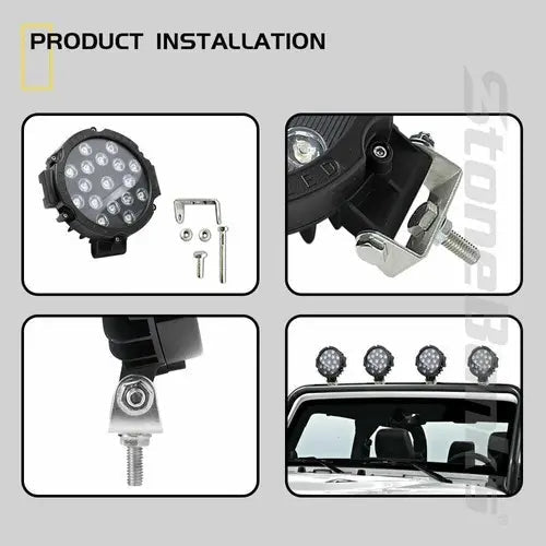 Par Faros Redondo 17 Led Cree 7 Pulgadas 51w Jeep 4x4 - Quierox - Tienda Online