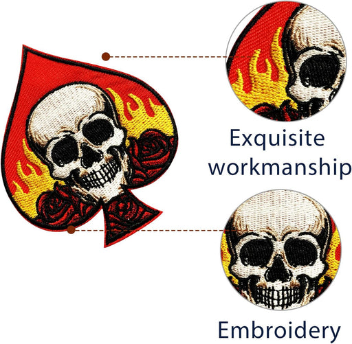 Parche bordado para planchar, cara de calavera roja - Quierox - Tienda Online