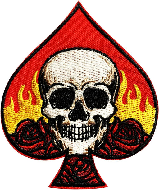 Parche bordado para planchar, cara de calavera roja - Quierox - Tienda Online
