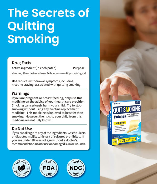Parches de Nicotina para Dejar de Fumar 21mg, 30 parches - Quierox - Tienda Online