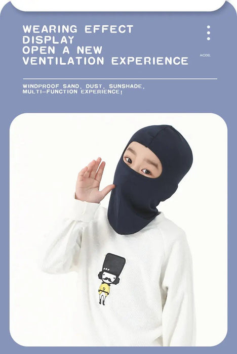 Pasamontañas de nieve a prueba de viento para niños cubierta de cara completa de poliéster al 100% - Quierox - Tienda Online