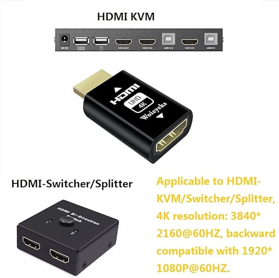 Paso de emulador HDMI EDID para conmutadores KVM - 4K / PACK DE 3 - Quierox - Tienda Online