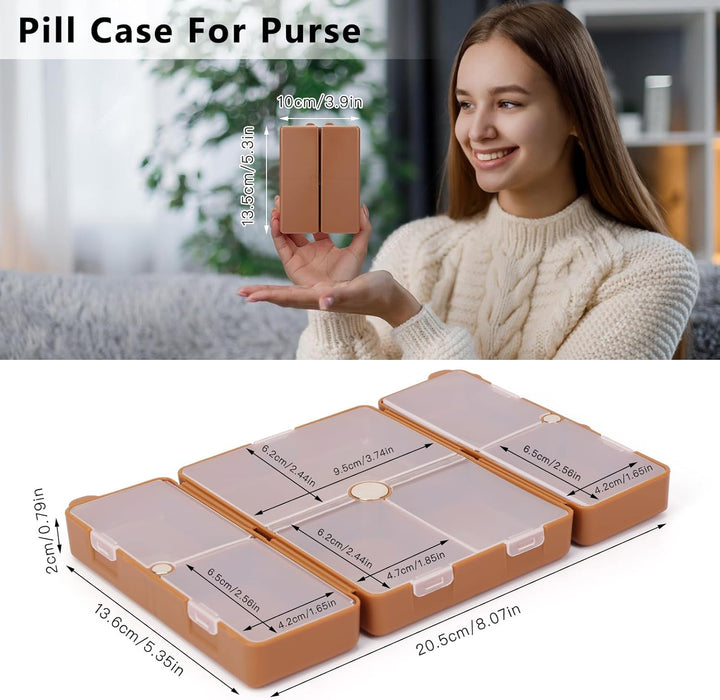 Pastillero diario FYY, 2 piezas, 7 compartimentos, portátil - Quierox - Tienda Online