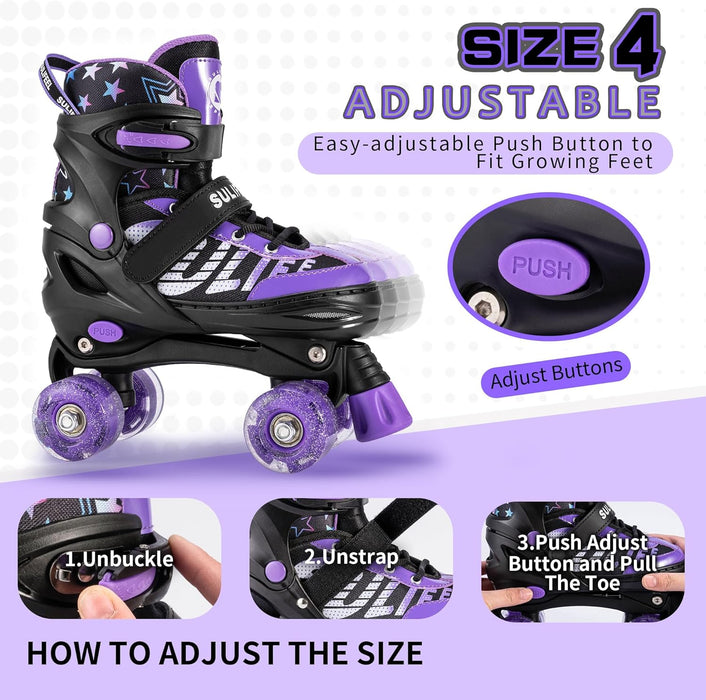 Patines SULIFEEL con letras ajustables para niños y niñas, para principiantes - Quierox - Tienda Online