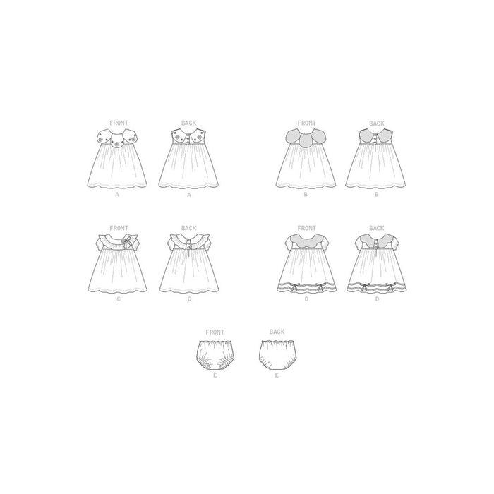 Patrón de costura Butterick B6903 Vestido y braguitas para bebé - Quierox - Tienda Online