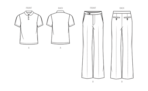 Patrón de costura "Conóceme": polo y pantalón para hombre - Quierox - Tienda Online