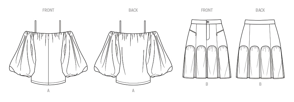 Patrón de costura "Conóceme": Top y falda para señoras y mujeres de Keechii B Style - Quierox - Tienda Online